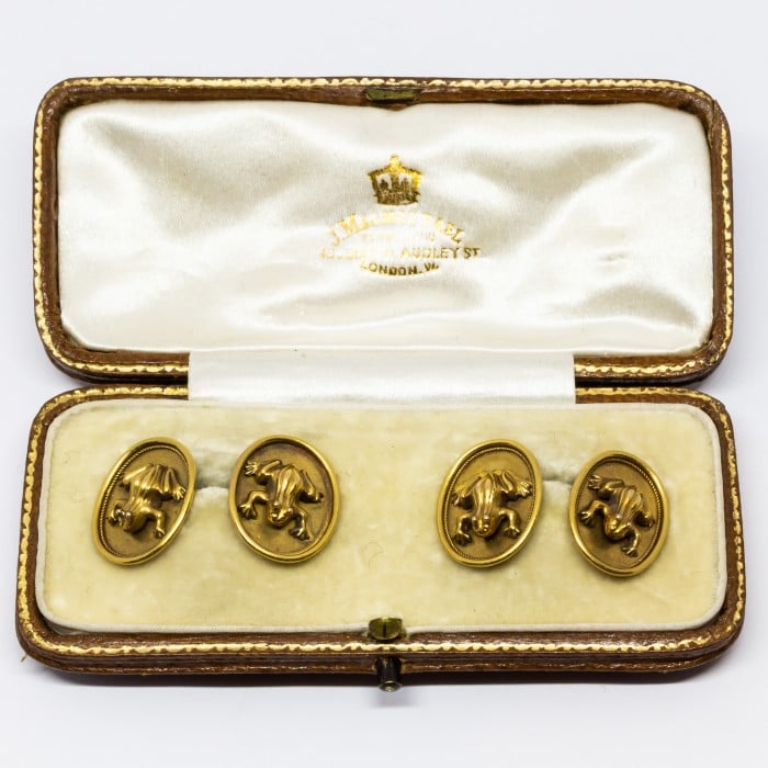 Antique Gold Frog Cufflinks, Circa 1900
