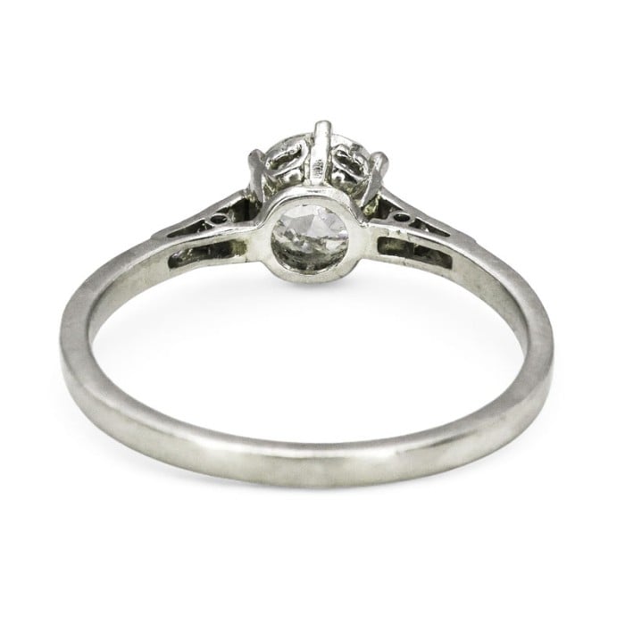 Art Deco Single Stone Diamond and Platinum Ring, 0.84ct, Circa 1930