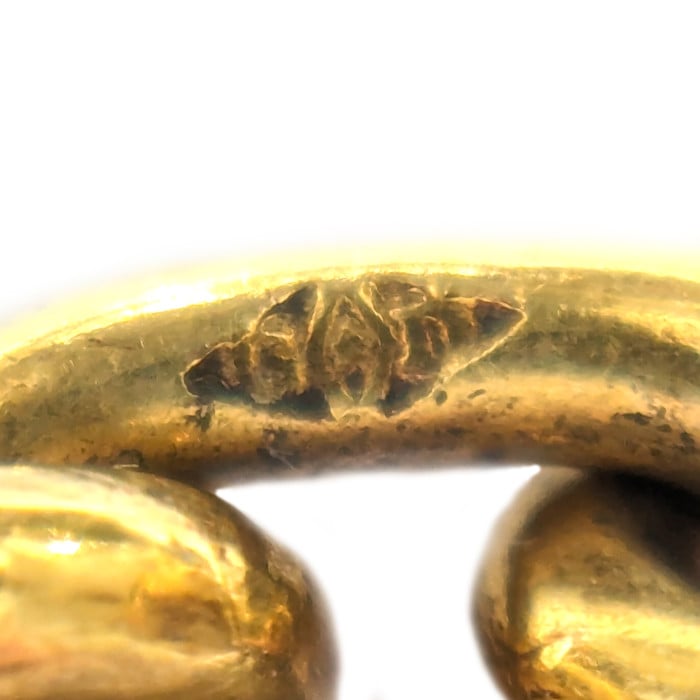 Desbazeille Art Nouveau Champagne Diamond and Gold Cufflinks, Circa 1895