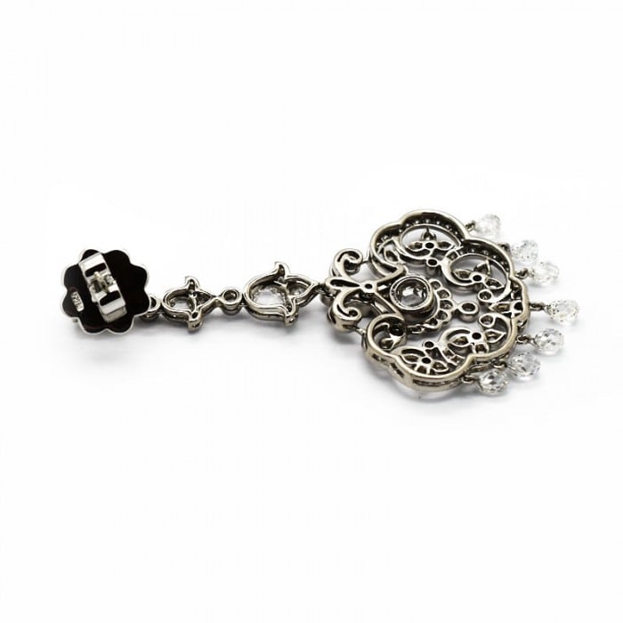 Diamond and White Gold Drop Earrings, 5.96ct