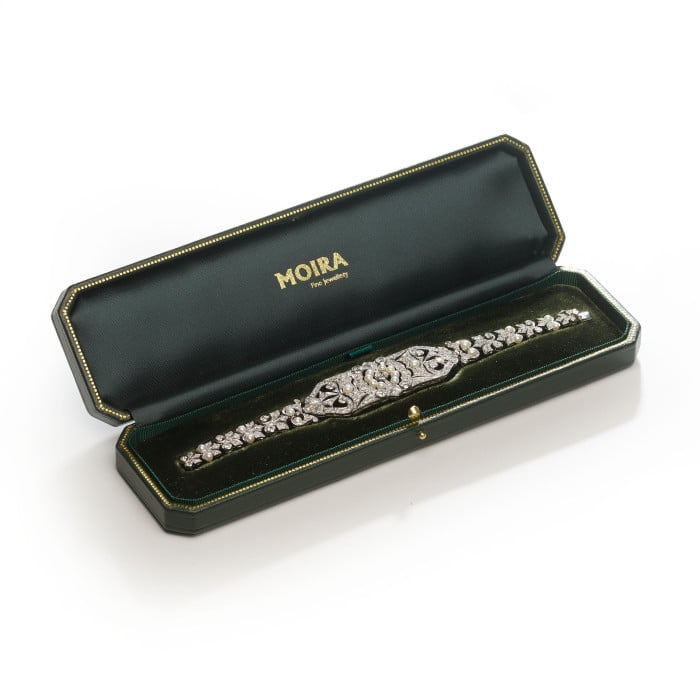 Early 20th Century Pearl Diamond and Platinum Bracelet, Circa 1920, 8.90 Carats