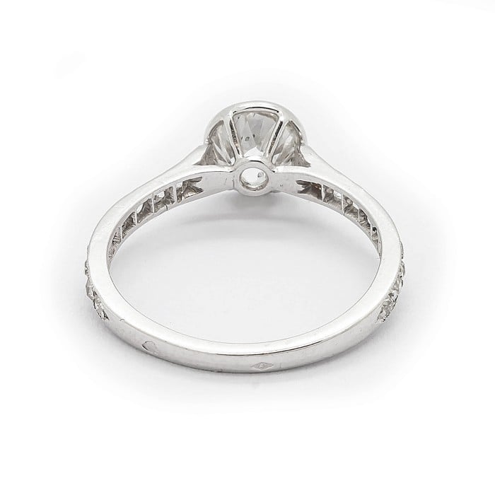 Edwardian Style Cushion Cut 1.20 Carat Diamond and Platinum Solitaire Ring