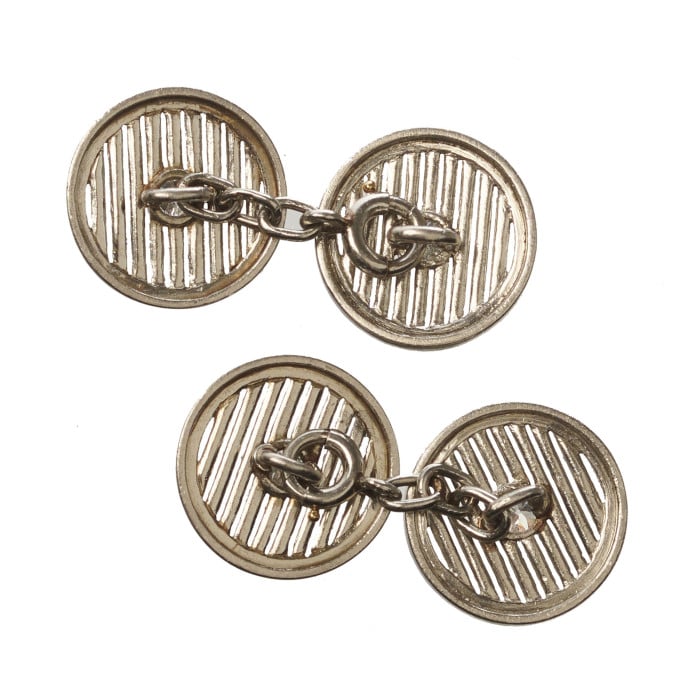 French Belle Époque Diamond and Platinum Cufflinks, by Victor Réard, Circa 1921