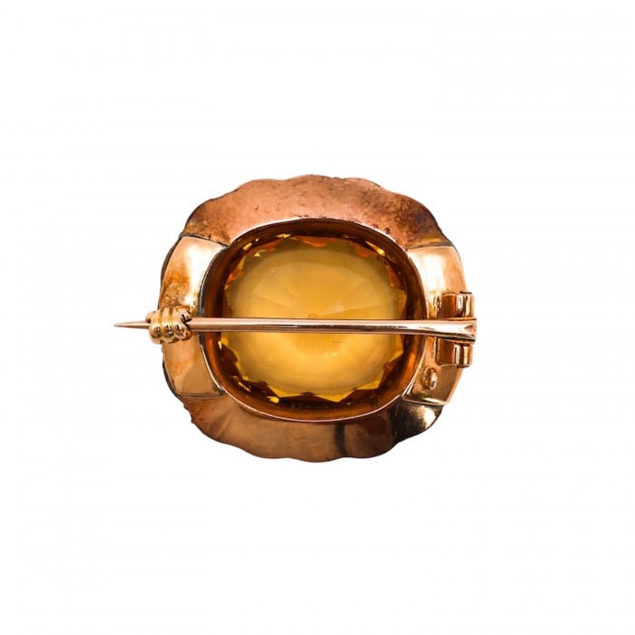 Georgian Brazilian Topaz, Pearl and Gold Cluster Brooch, Circa 1820
