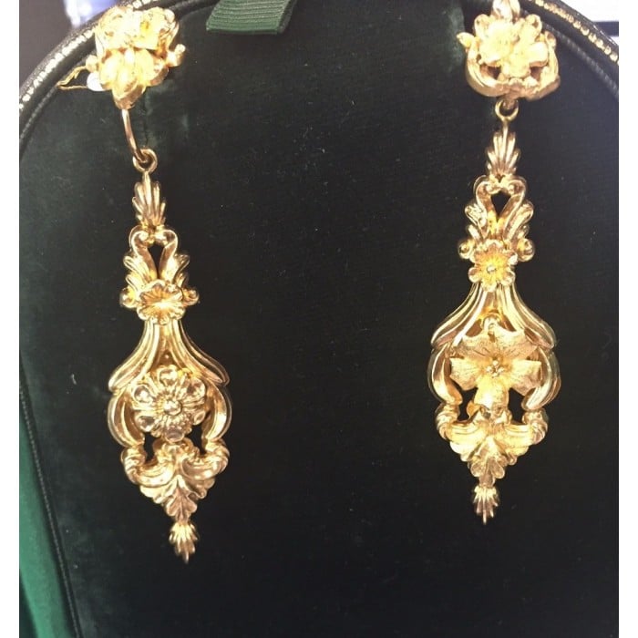 Georgian Gold Reversible Drop Earrings, Circa 1820