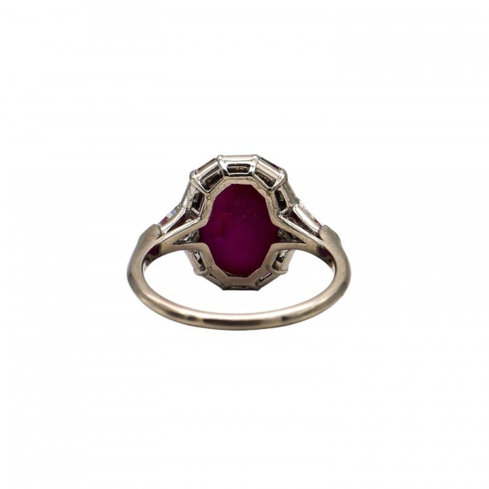 Modern Cabochon Star Ruby Diamond and Platinum Ring, 8.60 Carats
