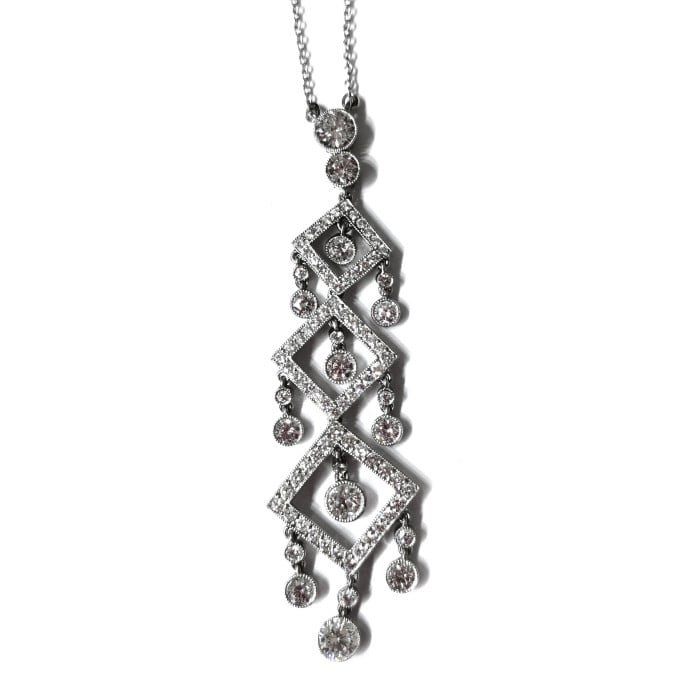 Modern Diamond and Platinum Pendant, 2.73 Carats