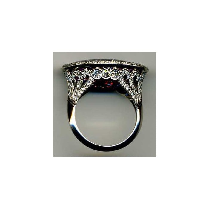 Modern Navette Kunzite, Diamond and Platinum Dress Ring