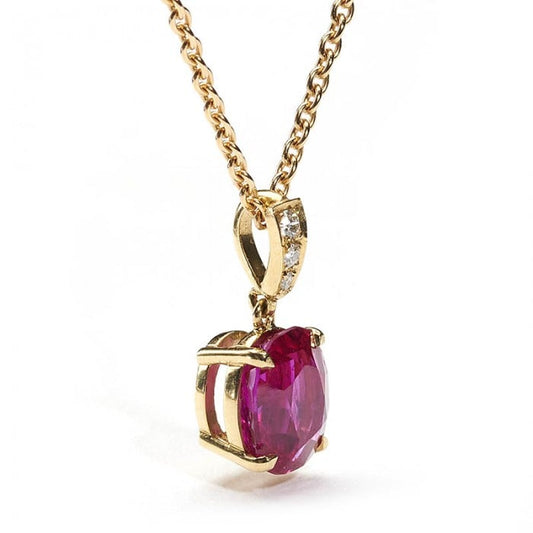 Modern Ruby Diamond and 18ct Gold Pendant, 3.19ct