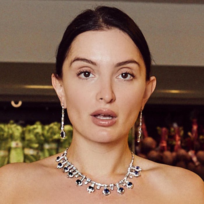 Modern Sapphire, Diamond and Platinum Fringe Necklace, 33.40 Carats