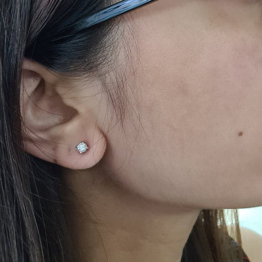 New Diamond and White Gold Four Claw Stud Earrings 0.41Carats