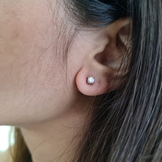 New Diamond and White Gold Stud Earrings, 0.44 Carats