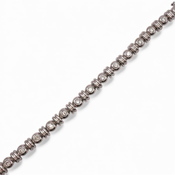 Vintage Diamond and 14ct White Gold Line Bracelet, 1.75 Carats, Circa 1990