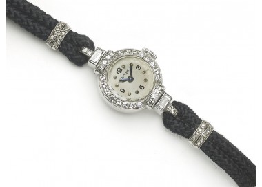 Cartier Diamond and Platinum Wristwatch