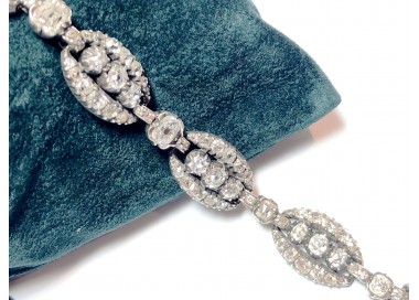 Victorian Diamond and Silver Upon Gold Bracelet, 10.50ct, Circa 1870