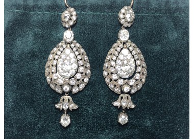 Drop Diamond Earrings, 10.38ct