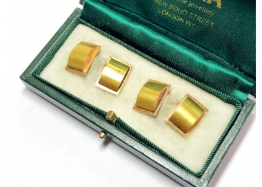 Vintage Red and Yellow Gold Cufflinks