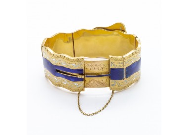 Victorian Enamel and Gold Bangle