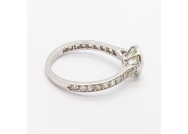 Edwardian Style Cushion Cut Diamond and Platinum Ring, 1.20 Carats
