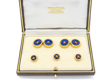 Tiffany & Co. Lapis Lazuli and Gold Dress-Set, Circa 1970