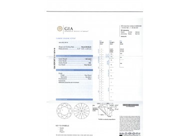 1.04ct F VS1 Brilliant-Cut Diamond Platinum Ring with GIA Certificate
