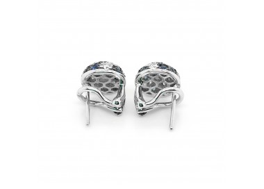 Sapphire and Diamond Stripe Earrings