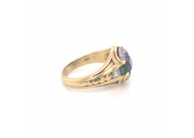 Sapphire, Emerald and Diamond Ring