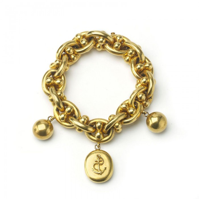 Victorian Gold Locket Nautical Bracelet, Circa 1875