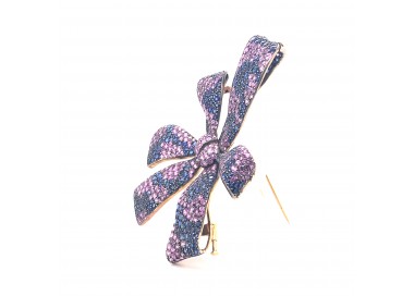 Moira Design Pink and Blue Sapphire Bow Brooch