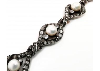 Antique Diamond and Pearl Bracelet