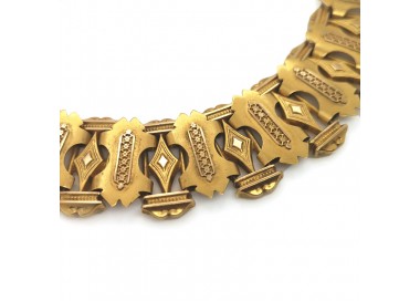 Victorian Gold Collar Necklace, Circa 1875