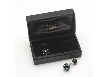 Tiffany Schlumberger Black Onyx, Turquoise and Gold Cufflinks, Circa 1960