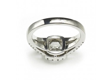 1.01ct D SI1 Cushion Diamond Platinum Ring