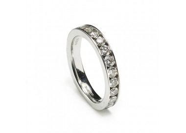 1.04ct Diamond and White Gold Half Eternity Ring