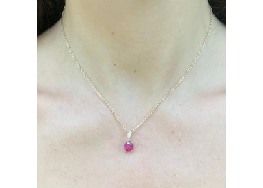 Ruby Diamond and 18ct Gold Pendant modelled