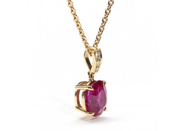 Ruby Diamond and 18ct Gold Pendant, 3.19ct