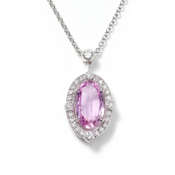 GIA 2.04 ct Nat'l Very Lt Pink Diamond Pendant Necklace in Platinum -  HM2457SI