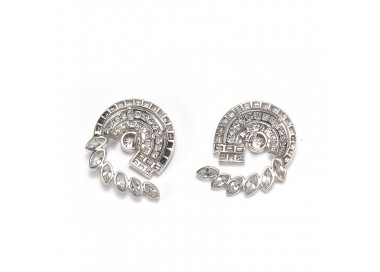 Vintage Diamond Platinum Earrings 6.75ct