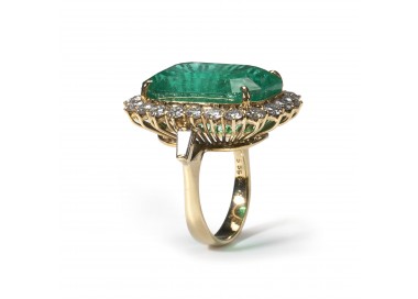 Colombian Emerald And Diamond Cluster Ring