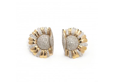 Vintage Diamond Flowerburst Earrings, 3.00ct