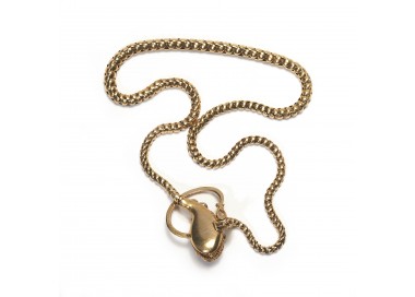 Antique Garnet and Gold Snake Necklace, Circa 1840