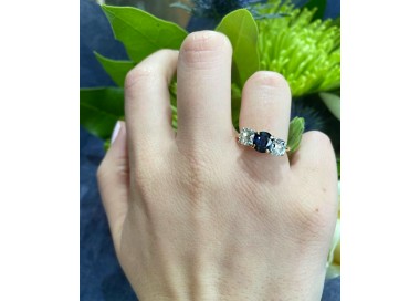 Three Stone Sapphire and Diamond Ring