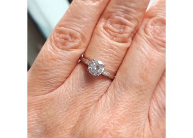 Round Brilliant-Cut Diamond Ring, 0.81ct