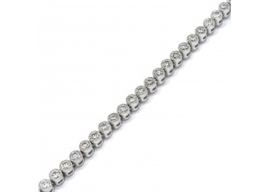 Diamond and Platinum Line Bracelet, 1.85ct