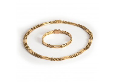 Vintage 18ct Gold Necklace and Bracelet Suite, Circa 1980