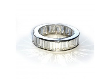 Baguette Cut Diamond Platinum Full Eternity Ring, 6.00ct