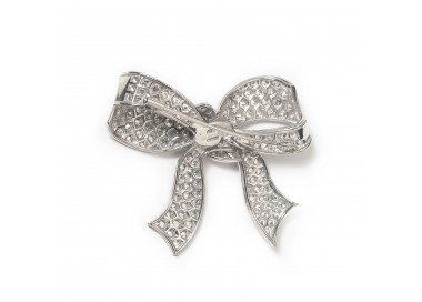 Diamond and 18ct White Gold Bow Brooch, 15.00ct, 1994