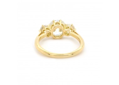 New Edwardian Style Three Stone Diamond and Gold Ring 2.00ct J SI1