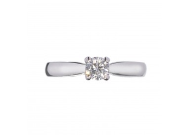 Solitaire Diamond and Platinum Ring, 0.25ct