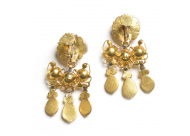 Antique Spanish Diamond and Gold Girandole Earrings, Circa 1780